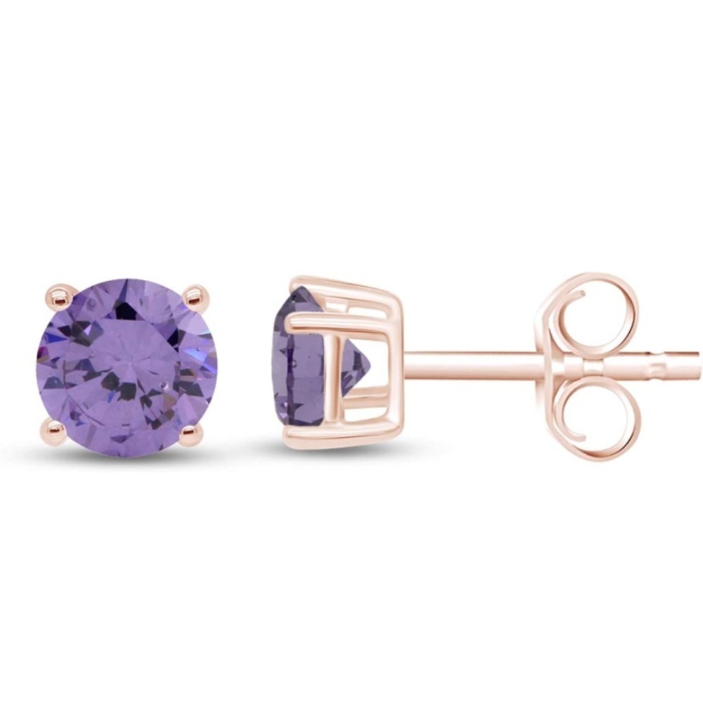 14k Alexandrite Solitaire Earrings